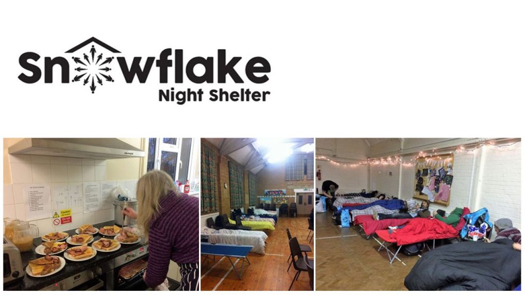 Images of the catering and sleeping facilities in the Snowflake Night Shelter in East Sussex