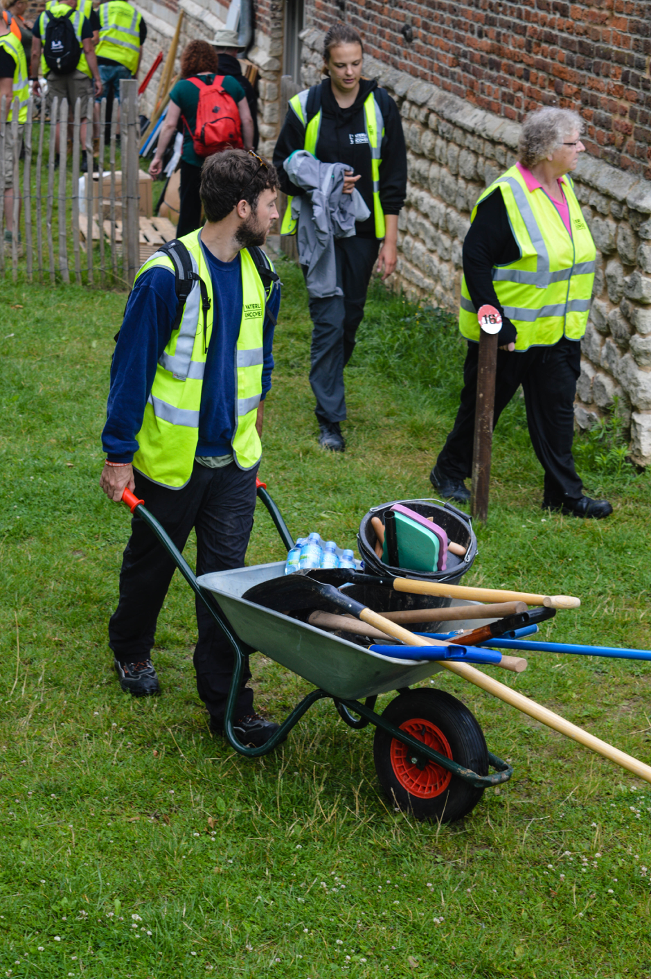 Getting the equipment ready for another day of digging.