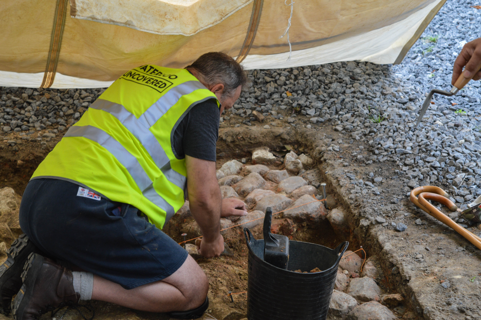 Steve excavating the remains of the road