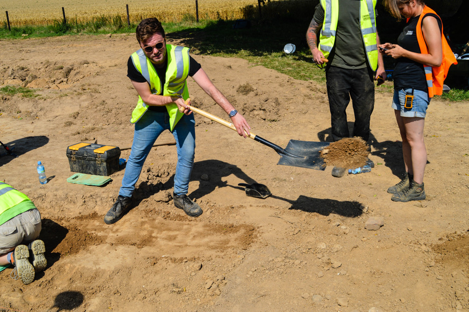 John clearing out the trench
